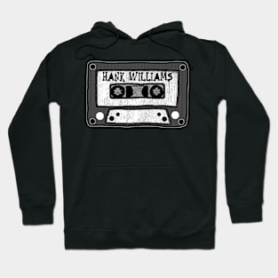 hank williams cassette black and white Hoodie